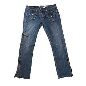 Vintage old navy micro tiny pouch pocket bootcut jeans y2k size 12 flap back
